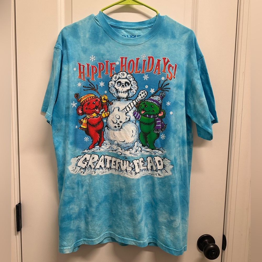 Liquid Blue Hippie Holidays Grateful Dead T-Shirt - Large